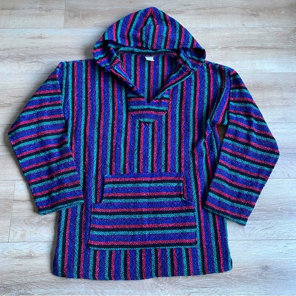 Vintage Baja Hoodie pullover hippie hoodie poncho - Picture 1 of 7